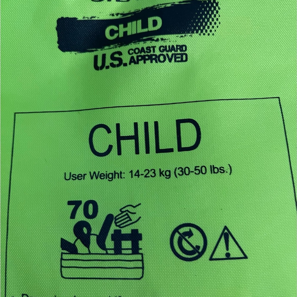Puddle Jumper Kids Life Jacket - Blue and Green Brand- Stearns  great shape! - Picture 3 of 4